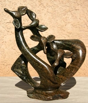 Brown and Charcoal Abstract Buck