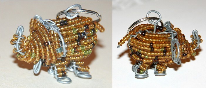 Gold 3D Elephant Key Chain