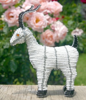 Small Beaded Wire Goat