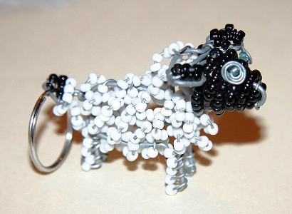 Sheep Beaded Wire Key Chain