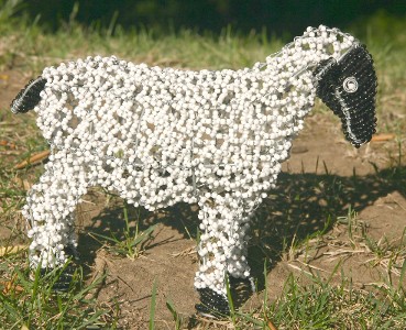 Lovely Curly Coated Beaded Wire Sheep