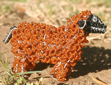 Little Brown Beaded Wire Sheep