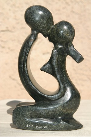 Charcoal Kissing Couple