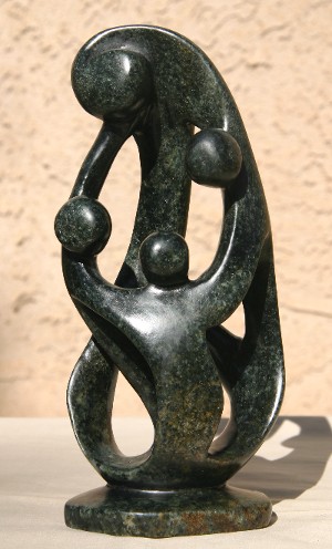 Dark Charcoal Parent and Three Children