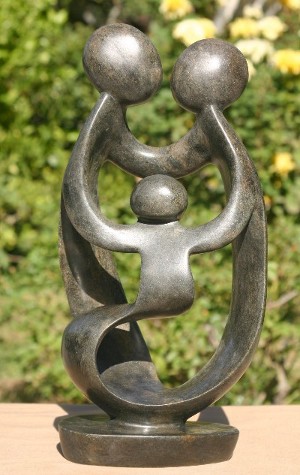 Dark Grey Family of Three