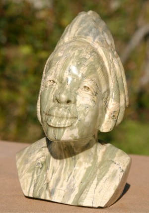 Cream and Green Jade Woman